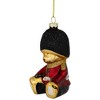 Northlight Glittered Teddy Bear Soldier Glass Christmas Hanging Ornament - 4" - Red and Black - 3 of 4