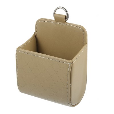 Unique Bargains Mobile Pocket Multi-functional Pouch Car Air Vent Beige