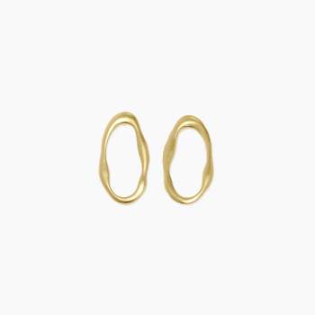 sanctuaire Dainty Abstract Oval Earrings Gold