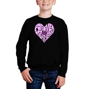 LA Pop Art Forever In Our Hearts - Boy's Word Art Crewneck Sweatshirt - 1 of 4