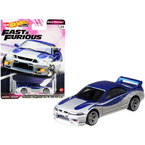 Nissan Skyline Gt R nr33 Silver And Blue Fast Furious Diecast Model Car By Hot Wheels Target