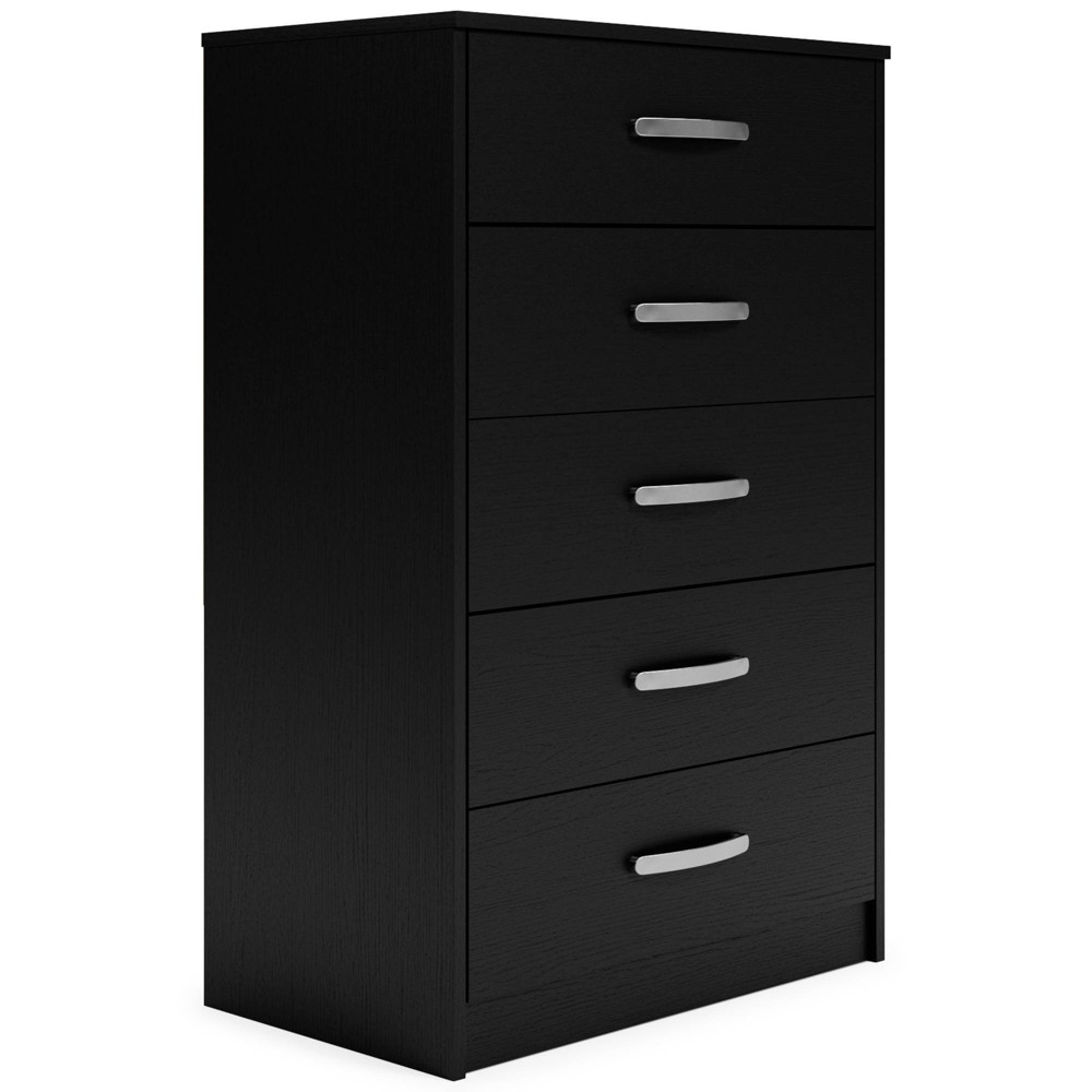 Finch 5 Drawer Chest Black - Signature Design by Ashley