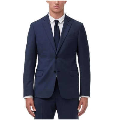 Armani Mens Birdseye Two Button Blazer Jacket, Blue, 36 Regular