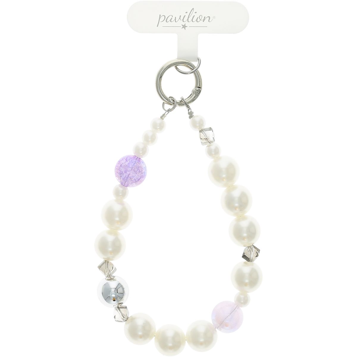 Pavilion Gift Company - Lavender - Beaded Hands-Free Wrist Strap - Cell Phone Accessories