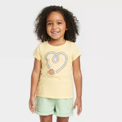 Toddler Girls' Heart Short Sleeve T-Shirt - Cat & Jack™ Yellow