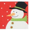 Jellybean Snowman on Red Doormat – 20"x30" Festive Accent Mat with Black Hat for Holiday & Winter Home Decor - 2 of 3