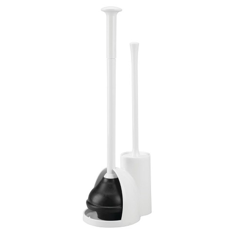 Great Value Bowl Brush Plunger and Caddy, White