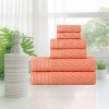 Chevron Zero Twist Cotton Solid and Jacquard Hand Towel Set of 6 by Blue Nile Mills - 4 of 4