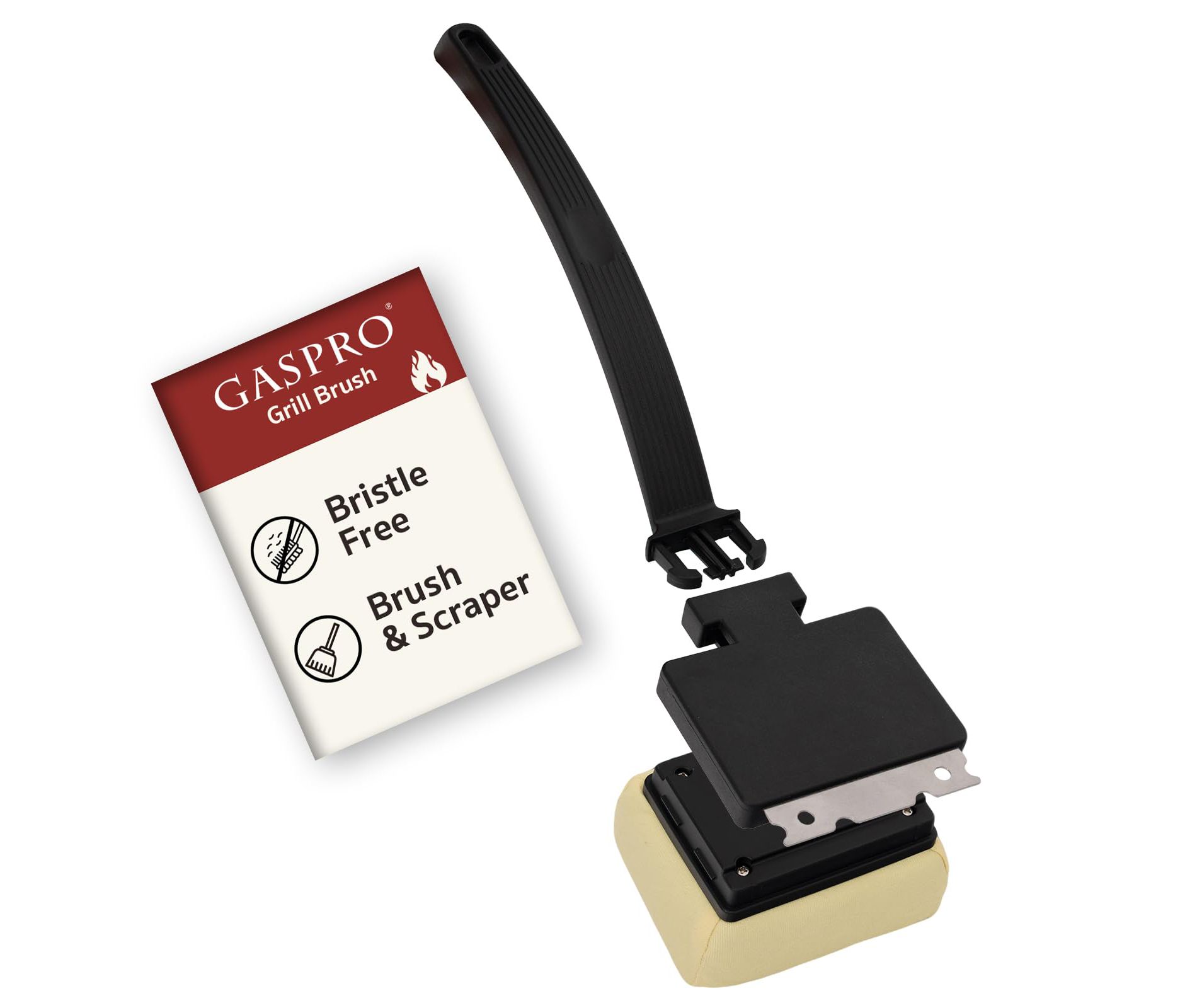 GASPRO Grill Brush for Outdoor Grill, Bristle Free BBQ Brush with Scraper for Cast Iron & Stainless Steel Grill,Brush Head Replaceable,Dishwasher Safe