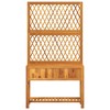 vidaXL Planter with Trellis and Shelf - Outdoor Flower Box - Solid Acacia Wood - 39.4"x12.6"x72.8" - Garden, Patio, Terrace - Brown - 4 of 4
