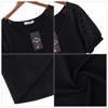Womens Summer Tops Casual Short Sleeve V Neck T Shirts Loose Mesh Solid Color Patchwork Tunic Blouse Shirts - 4 of 4