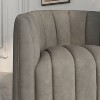 SEYNAR Modern Velvet Curved Swivel Accent Barrel Chair with Metal Base,Grey,29.1''W*27.7''D*29.5''H - 3 of 4