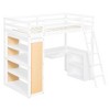 PAGED Simple Metal Loft Bed Bunk Bed with Desk, Twin Size Bed Frame with Storage Shelves, Ladder and Guardrail for Kids, Teens, Adults - 3 of 4