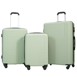 KWPZQEB 3-Piece Set Hardside Luggage with Spinner Wheels & TSA Lock, (20/24/28) - 1 of 4