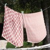 Bacati - Ikat Coral/Gray Dots/Stripes Swaddling Muslin Blankets set of 4 - 4 of 4