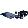 Dacasso 8-Piece Bonded Leather Desk Set - Leather, Velveteen - Navy Blue - 1 Set - 3 of 3