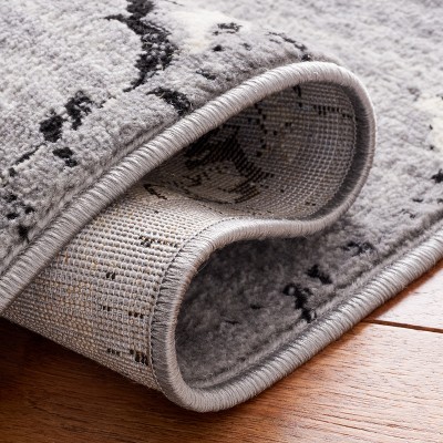 Hand-Knotted Black Synthetic Reversible 4' x 6' Rug