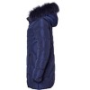 Sportoli Women Long Quilted Plush Lined Outerwear Puffer Jacket Winter Coat with Fur Hood - 2 of 4