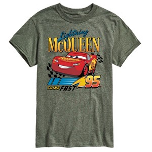 Men's - Cars - Lightning McQueen Think Fast 95 Short Sleeve Graphic T-Shirt - 1 of 4