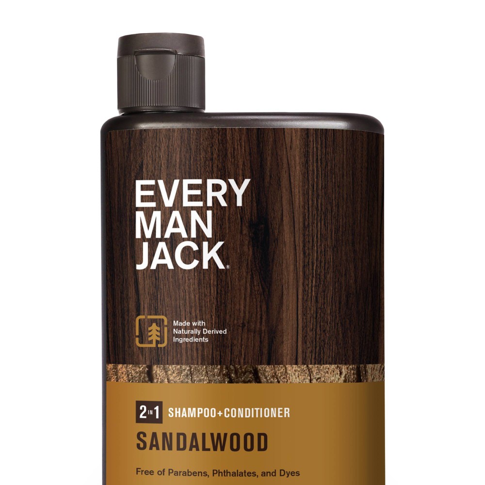 Photos - Hair Product Every Man Jack Men's 2-in-1 Shampoo + Conditioner - Sandalwood - 13.5 fl o