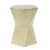 Outdoor Hexagon Metal Side Table,Coffee Table With Hollow Texture Tabletop And Metal Frame,Suitable For Poolside And Porch-Coolbibila - 3 of 4