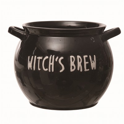 Transpac Ceramic Black Halloween Large Treat Cauldron Bowl