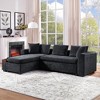 TiramisuBest 93.7" L-shaped Sofa Upholstered Sofa Couch with wooden Storage Compartment for Living Room - 2 of 4