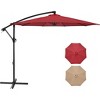 10ft*7ft Deluxe Offset Cantilever Umbrella, with Crank & Cross Base Suitable, for Garden, Deck, Backyard, Pool, Red - 3 of 4