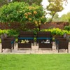 Tangkula Set of 8 Furniture Set w/ Washable Cushions & Tempered Glass Coffee Table - 2 of 4