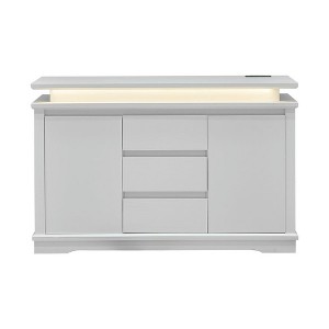 Resenkos Console Table with LED Light, Wooden Storage Cabinet with Drawers and Doors for Entryway, - 1 of 4