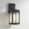 Possini Euro Design Tyne Modern Wall Light Sconce Bronze Metal Hardwire 6" Fixture Clear Seedy Glass for Bedroom Bathroom Vanity Reading Living Room - 2 of 4