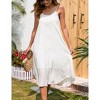 Coolmee Women Summer Midi Dress Casual Loose Sundress sleeveless Spaghetti Strap Crewneck Flowy Vacation Dress - 2 of 4