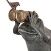 SPI Home Frog Spectator with Bird Sculpture – 13.5" Bronze Whimsical Garden Decor for Outdoor Patio or Indoor Display - 2 of 3