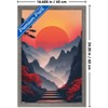 Trends International Andreas Magnusson - Sunset In The Mountains Framed Wall Poster Prints Barnwood Framed Version 14.725" x 22.375" - 3 of 4