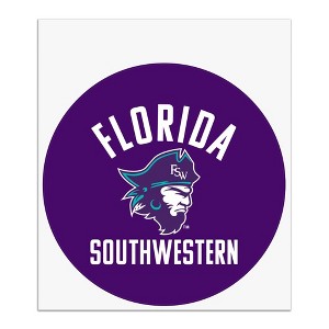 Florida Southwestern State College Buccaneers Logo Automotive Car Window Locker Circle Bumper Sticker - 1 of 4