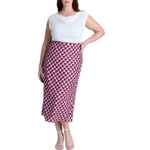 ELOQUII Women's Plus Size Geometric Sequin Skirt - 1 of 4