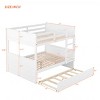 Solid Wood Full Over Full Bunk Bed with Twin Trundle & Safety Rails, Convertible to Two Beds-3irtyhousy - 4 of 4
