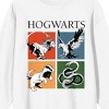 Harry Potter Hogwarts House Crests Women's White Crew Neck Sweatshirt - 2 of 4