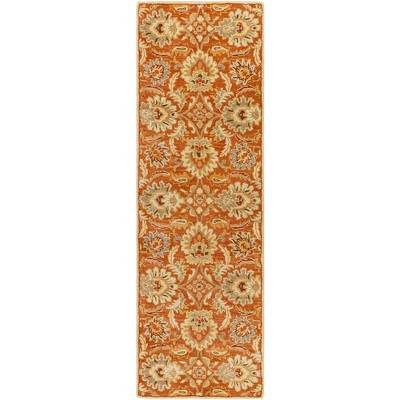 Mark & Day Lyon 2'6"x8' Runner Tufted Indoor Area Rugs Camel: Stain-Resistant Wool, Floral Pattern, Traditional Style