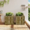 vidaXL Garden Planters - Decorative Outdoor Flower Box - 2 Pcs - Solid Vacuum Pressure Impregnated Pine Wood - 19.7"x19.7"x19.7" - Brown Natural - 3 of 4