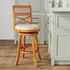 Sapphtopaz 1PC Modern Swivel Bar Stools Upholstered Armless Dining Chairs with X-Back Counter Height Bar Stools for Kitchen, Living Room - 4 of 4