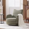 ORRD Modern 360° Swivel Lounge Chair with Striped Fabric, Metal Base Accent Chair for Living Room & Bedroom,Red - 3 of 4