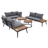 Nestfair 6pc Metal Frame Outdoor Sectional Set with Nesting Coffee Tables and Cushions Gray - 4 of 4