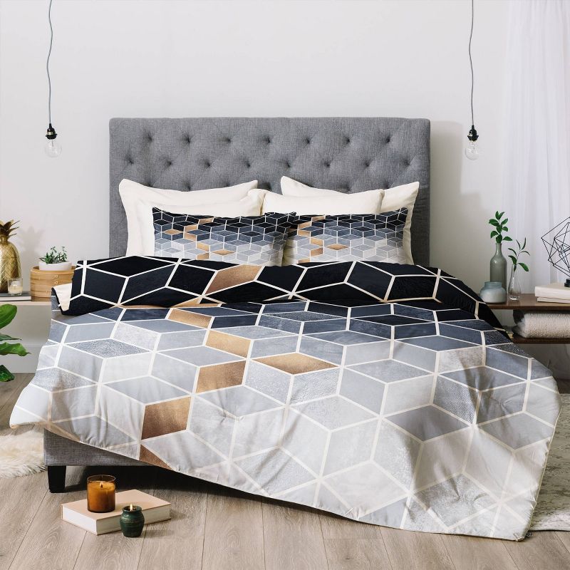 Elisabeth Fredriksson Soft Gradient Cubes Comforter Set Blue  - Deny Designs, 3 of 8