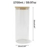 Unique Bargains with Bamboo Lid Decorative Jars Wood Color Clear 1 Pc - 3 of 4