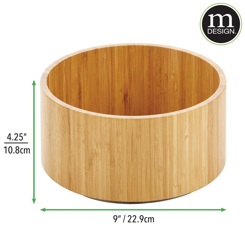 mDesign Round Bamboo Lazy Susan Spinner for Kitchen or Pantry, 3 of 9