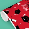 Big Dot of Happiness Red Graduation Wrapping Paper, Class of 2026 Congrats Grad Party Gift Wrap Supplies, 24 in x 7 feet, 1 Roll - 4 of 4