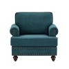 Modern Sofa for Living Room,38inGreen Chenille Sofa Couch, Sectional Love Seat Sofa Couch with Brown Legs, Upholstered Sofa for Apartment Bedroom - 4 of 4