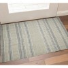 Gray And Brown Striped Flatweave Handmade Distressed Area Rug With Fringe - 2 of 4