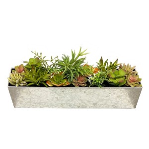Essential Decor & Beyond Tabletop Artificial Plastic Succulent Cactus Plant in Metal Pot Decoration - 1 of 1